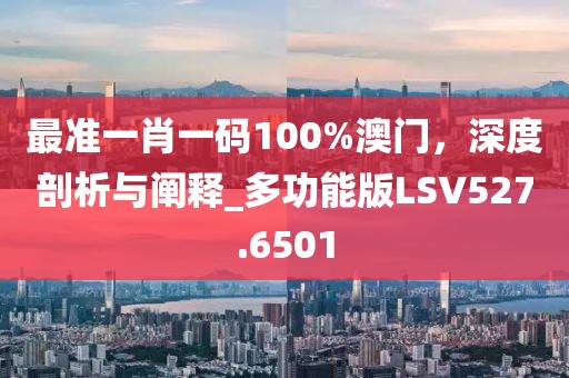 最准一肖一码100%澳门，深度剖析与阐释_多功能版LSV527.6501