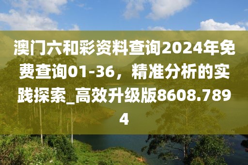 澳门六和彩资料查询2024年免费查询01-36，精准分析的实践探索_高效升级版8608.7894