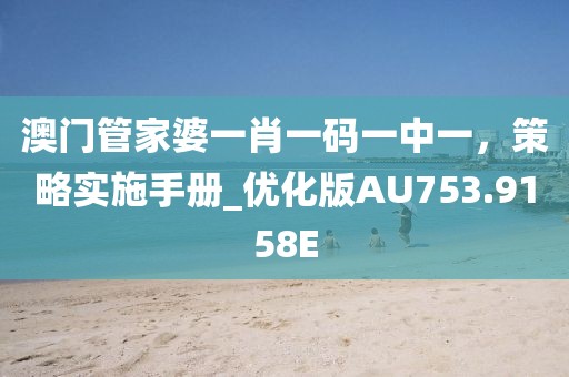 澳门管家婆一肖一码一中一，策略实施手册_优化版AU753.9158E
