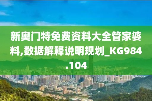 新奥门特免费资料大全管家婆料,数据解释说明规划_KG984.104