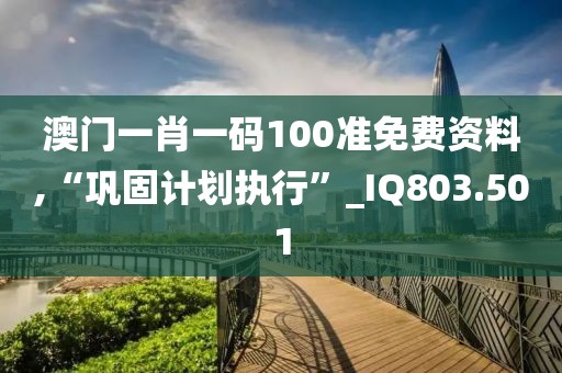 澳门一肖一码100准免费资料,“巩固计划执行”_IQ803.501