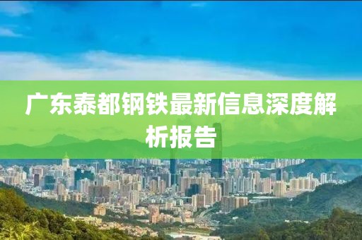 广东泰都钢铁最新信息深度解析报告
