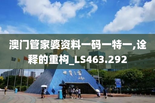 澳门管家婆资料一码一特一,诠释的重构_LS463.292