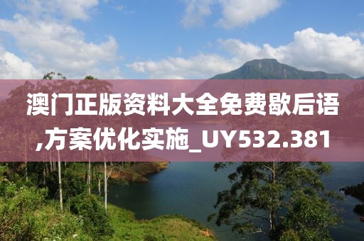 澳门正版资料大全免费歇后语,方案优化实施_UY532.381