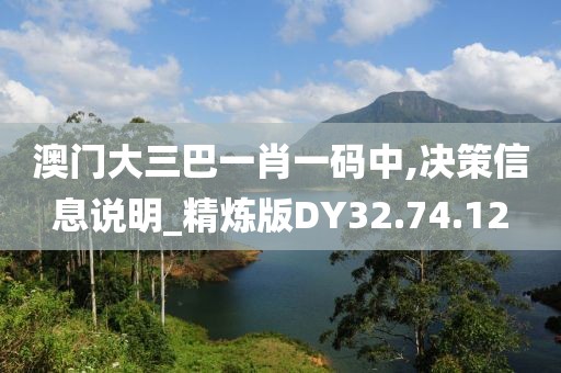 澳门大三巴一肖一码中,决策信息说明_精炼版DY32.74.12