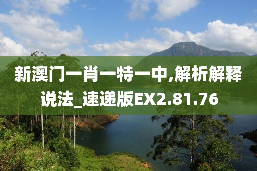 新澳门一肖一特一中,解析解释说法_速递版EX2.81.76