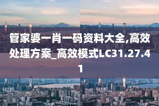 管家婆一肖一码资料大全,高效处理方案_高效模式LC31.27.41