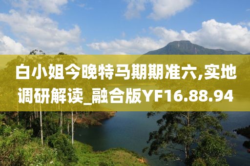 白小姐今晚特马期期准六,实地调研解读_融合版YF16.88.94