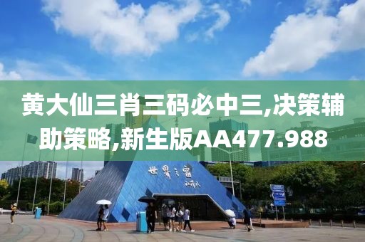 黄大仙三肖三码必中三,决策辅助策略,新生版AA477.988