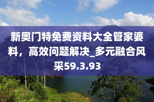 新奥门特免费资料大全管家婆料，高效问题解决_多元融合风采59.3.93