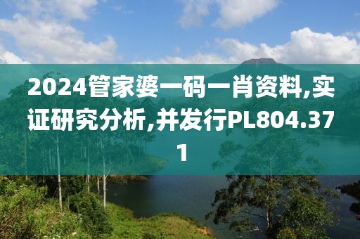 2024管家婆一码一肖资料,实证研究分析,并发行PL804.371