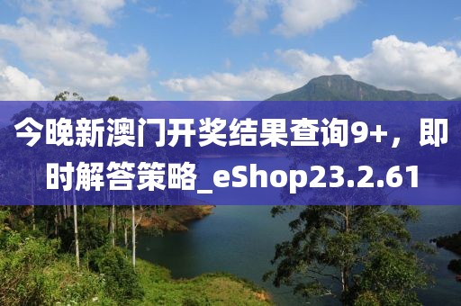 今晚新澳门开奖结果查询9+，即时解答策略_eShop23.2.61