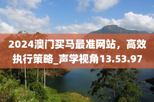 2024澳门买马最准网站，高效执行策略_声学视角13.53.97
