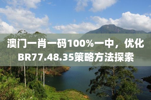 澳门一肖一码100%一中，优化BR77.48.35策略方法探索