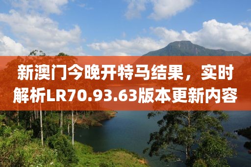新澳门今晚开特马结果，实时解析LR70.93.63版本更新内容