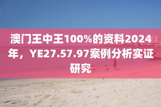 澳门王中王100%的资料2024年，YE27.57.97案例分析实证研究