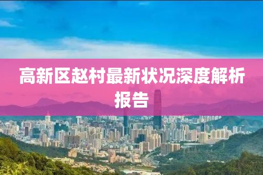 高新区赵村最新状况深度解析报告