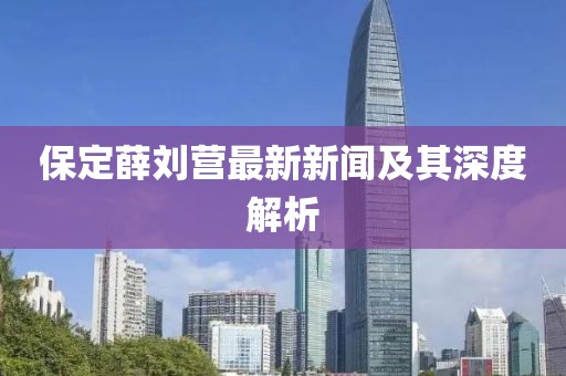 保定薛刘营最新新闻及其深度解析