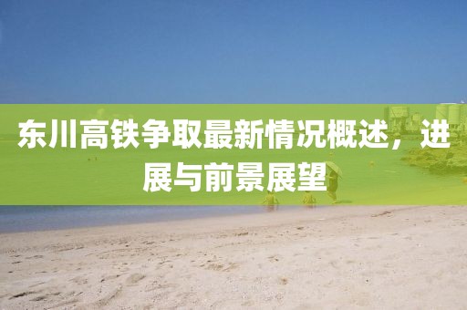 东川高铁争取最新情况概述，进展与前景展望