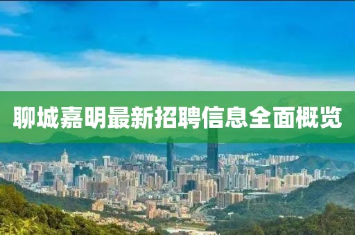 聊城嘉明最新招聘信息全面概览