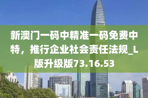 新澳门一码中精准一码免费中特，推行企业社会责任法规_L版升级版73.16.53