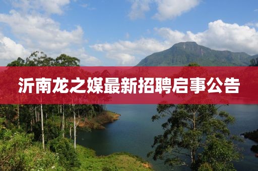 沂南龙之媒最新招聘启事公告