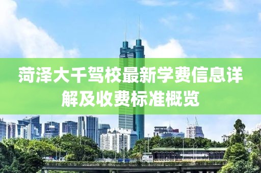 菏泽大千驾校最新学费信息详解及收费标准概览