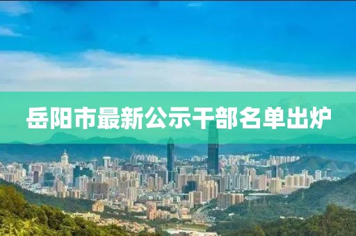 岳阳市最新公示干部名单出炉