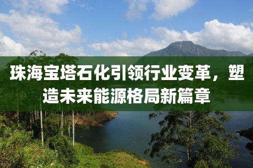 珠海宝塔石化引领行业变革，塑造未来能源格局新篇章