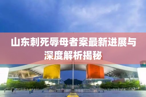 山东刺死辱母者案最新进展与深度解析揭秘