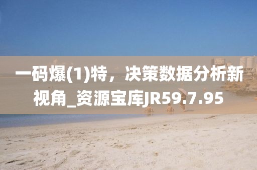 一码爆(1)特，决策数据分析新视角_资源宝库JR59.7.95