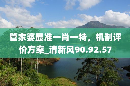 管家婆最准一肖一特，机制评价方案_清新风90.92.57
