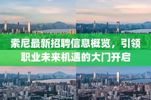 索尼最新招聘信息概览，引领职业未来机遇的大门开启