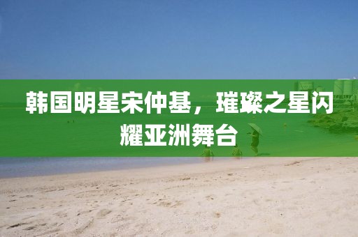 韩国明星宋仲基，璀璨之星闪耀亚洲舞台