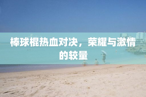 棒球棍热血对决，荣耀与激情的较量