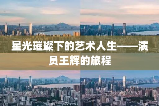 星光璀璨下的艺术人生——演员王辉的旅程