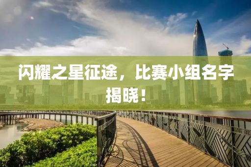 闪耀之星征途，比赛小组名字揭晓！