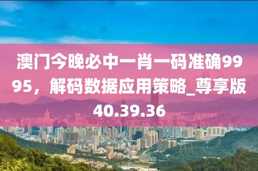 澳门今晚必中一肖一码准确9995，解码数据应用策略_尊享版40.39.36