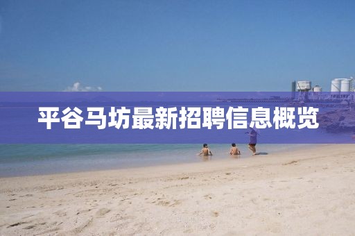 平谷马坊最新招聘信息概览