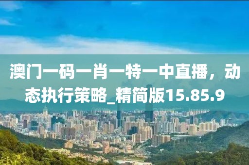澳门一码一肖一特一中直播，动态执行策略_精简版15.85.9