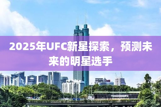 2025年UFC新星探索，预测未来的明星选手