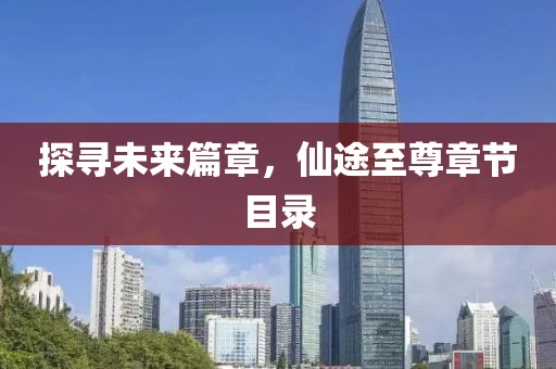 探寻未来篇章，仙途至尊章节目录