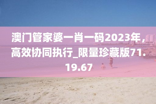 澳门管家婆一肖一码2023年，高效协同执行_限量珍藏版71.19.67