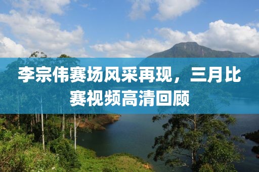 李宗伟赛场风采再现，三月比赛视频高清回顾