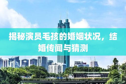 揭秘演员毛孩的婚姻状况，结婚传闻与猜测