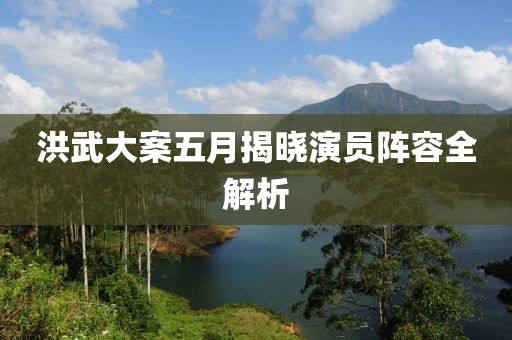 洪武大案五月揭晓演员阵容全解析