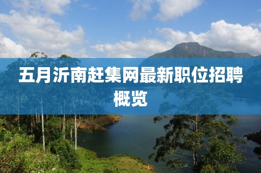 五月沂南赶集网最新职位招聘概览