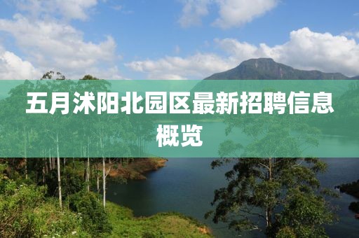 五月沭阳北园区最新招聘信息概览