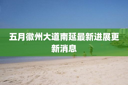 五月徽州大道南延最新进展更新消息