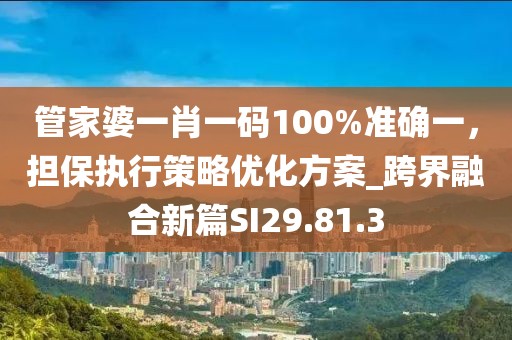 管家婆一肖一码100%准确一，担保执行策略优化方案_跨界融合新篇SI29.81.3